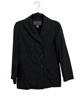 Banana Republic Pea Coat Rain Jacket Size XS Womens Black Long Sleeve Collated